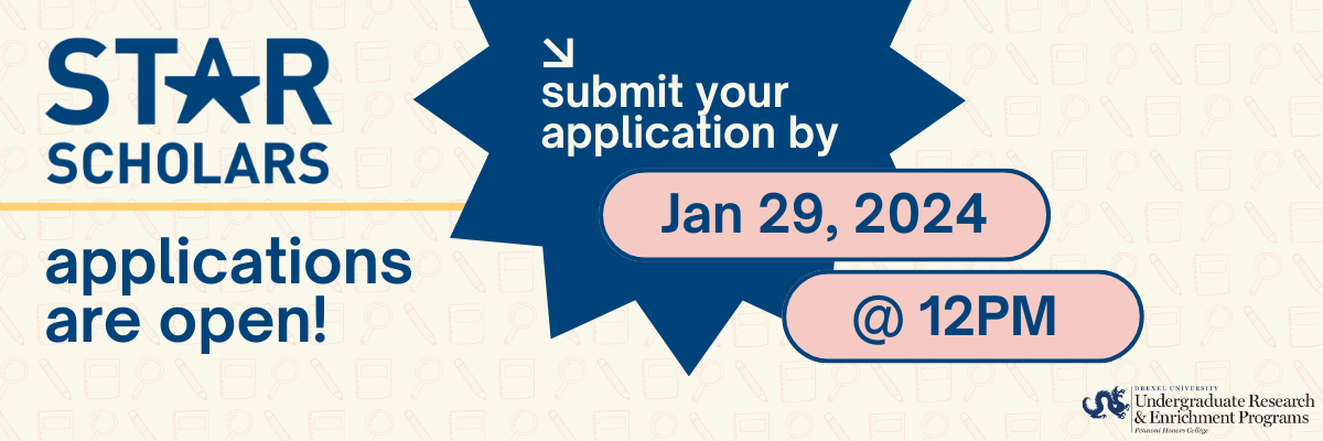 STAR Scholars applications are open! Submit your application by 1/29/24 at 12pm (noon)